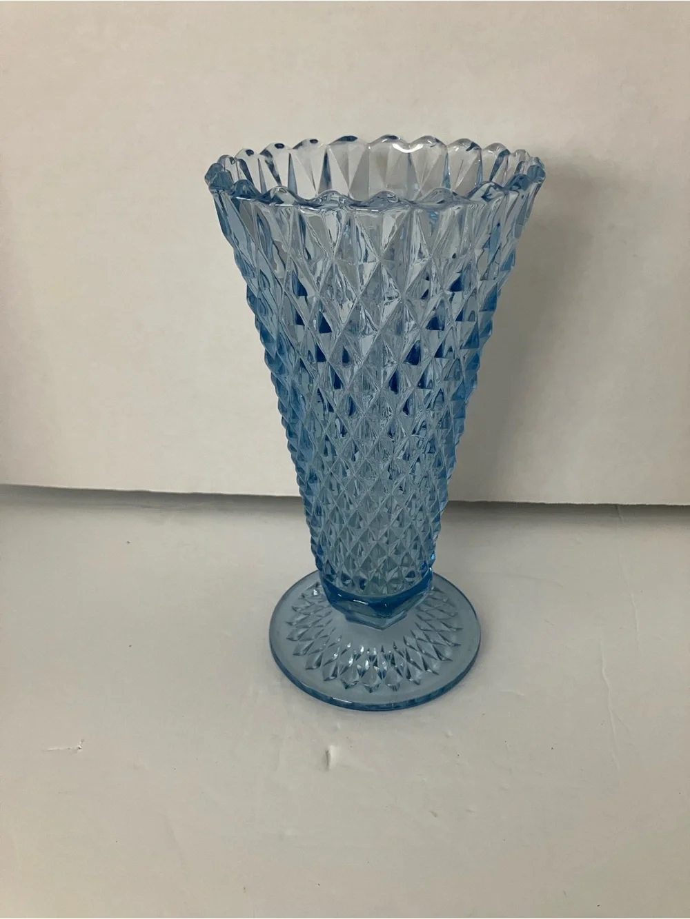 Vintage Indiana Glass Blue Diamond-Pattern